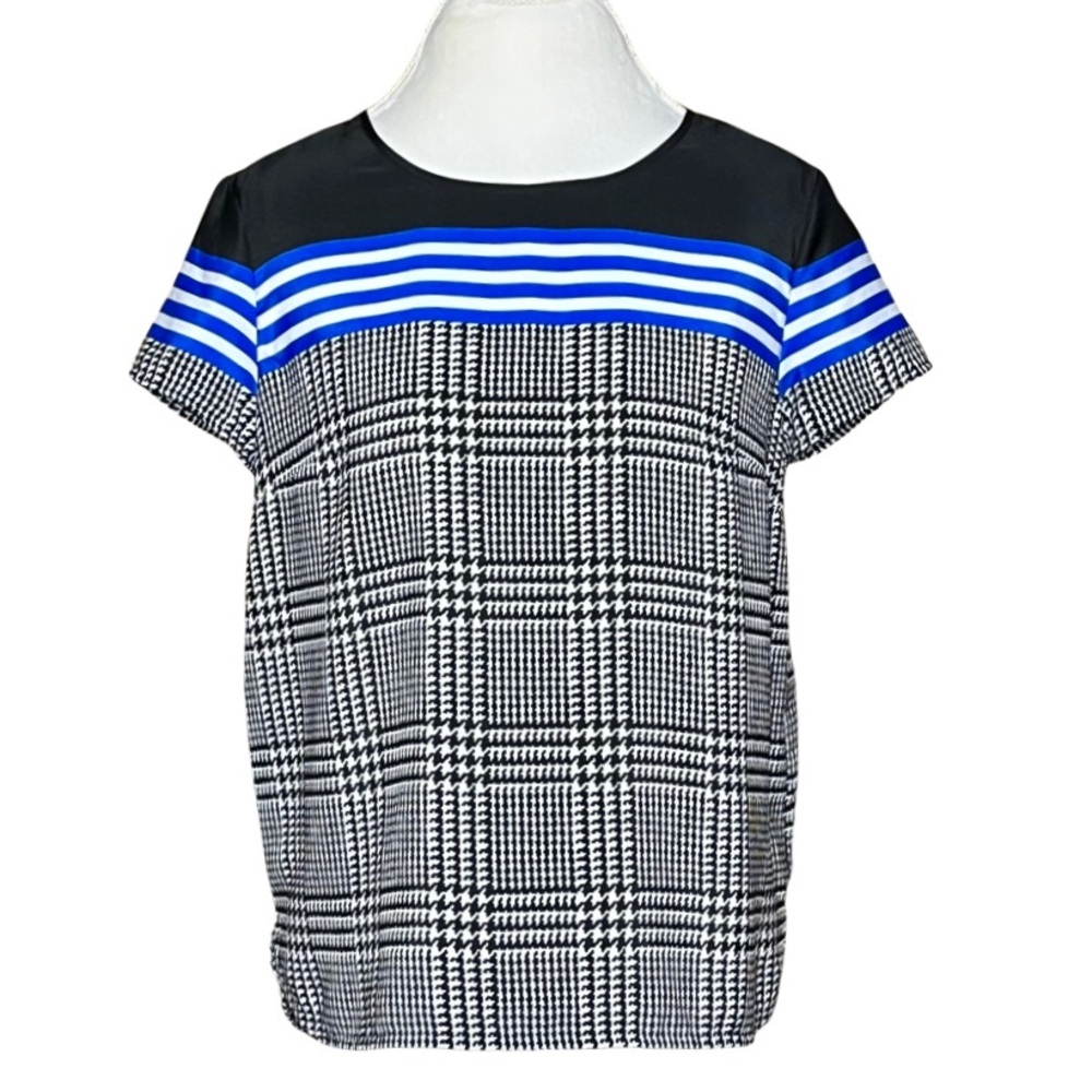 Blouse with No Tag Beautiful Houndstooth with Stripes. EUC